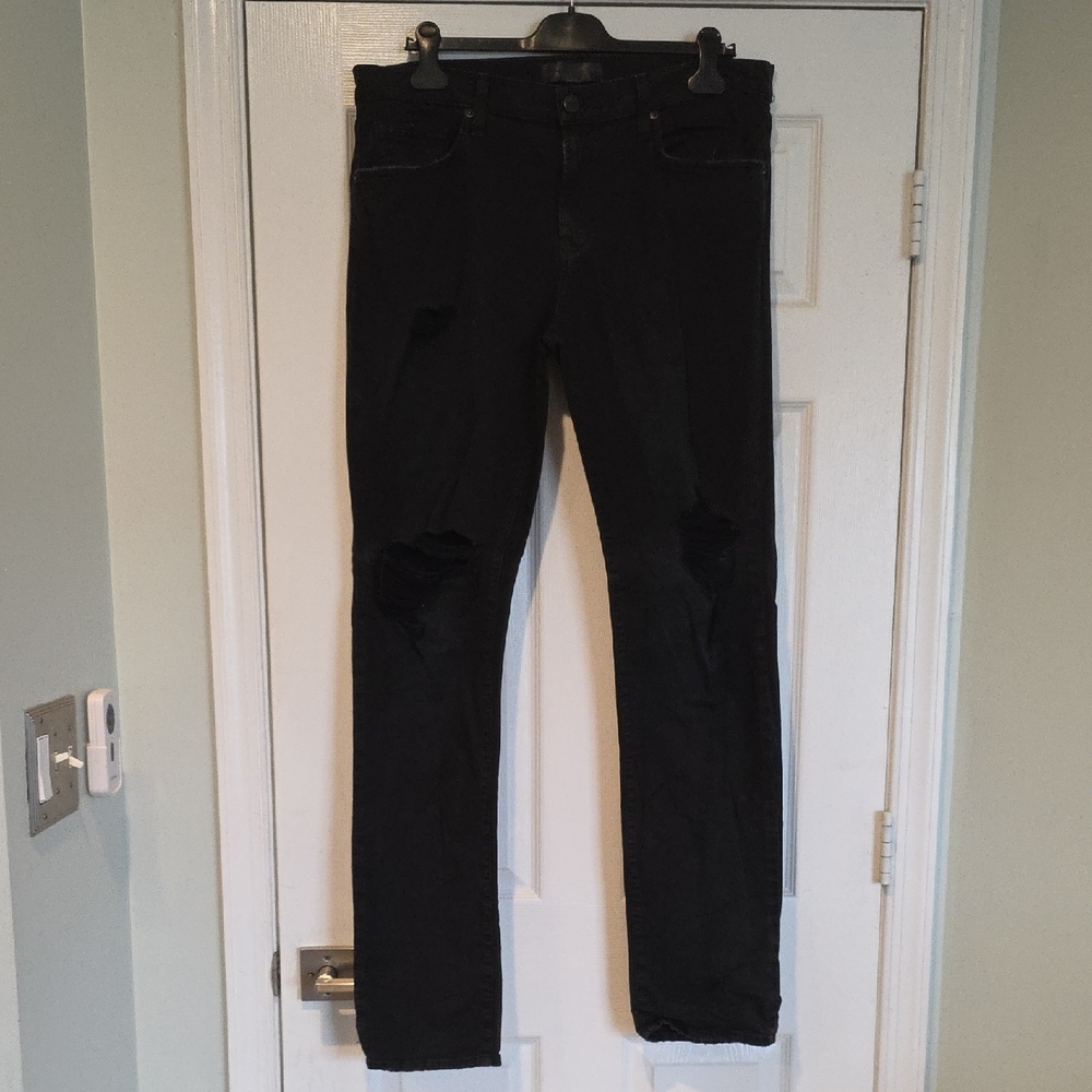 J Brand Black Straight Jeans Sleek Modern Design